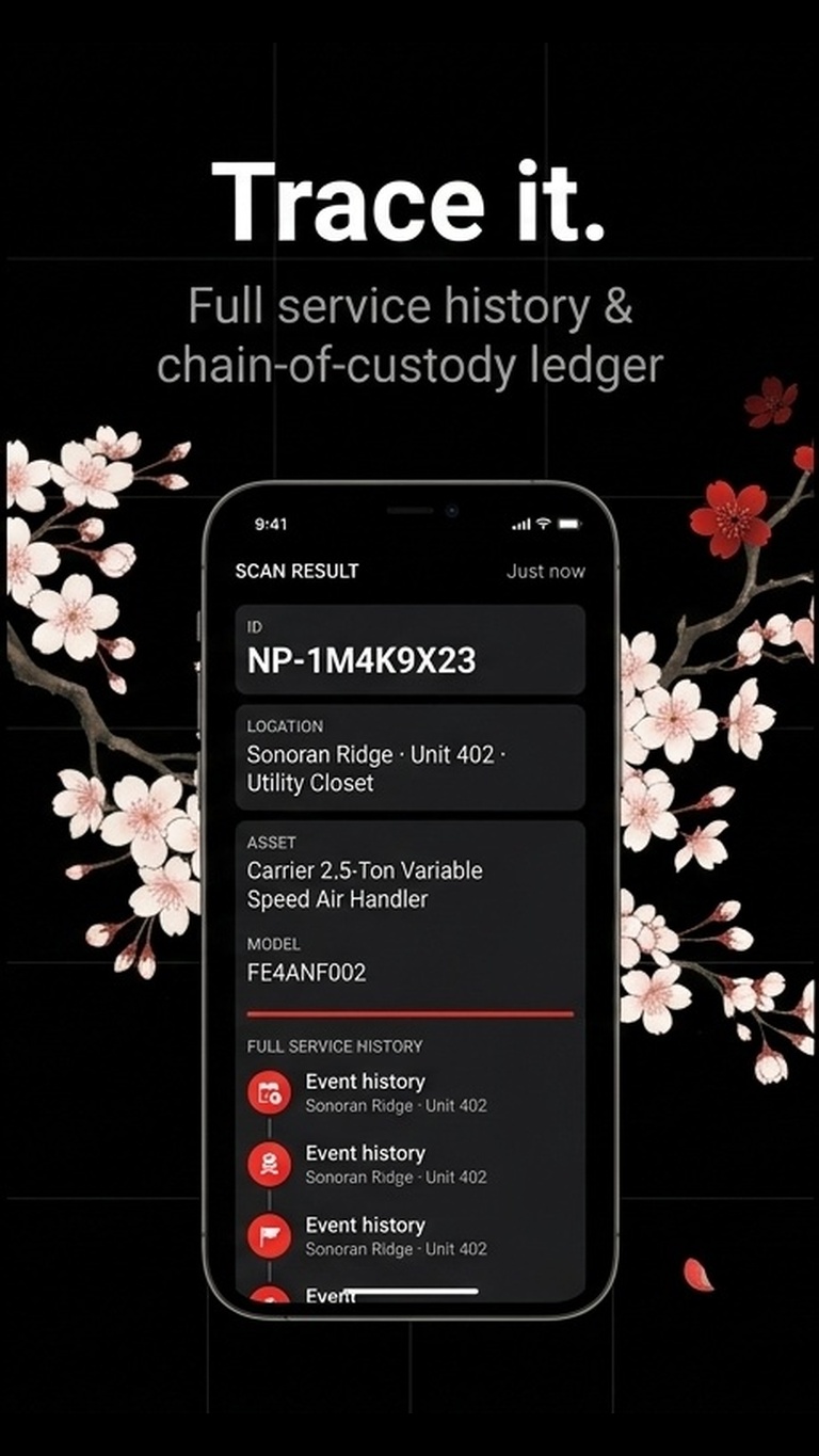02 / Trace it. — Full service history and chain-of-custody ledger.